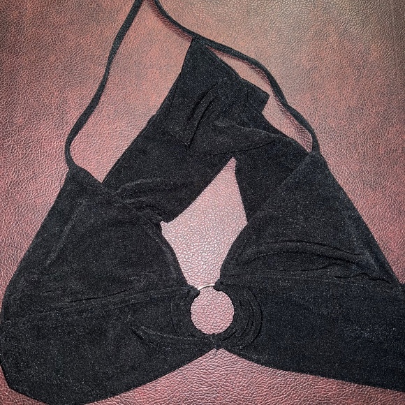 White Fox Hearts on Fire Black Crop Top - Picture 4 of 5